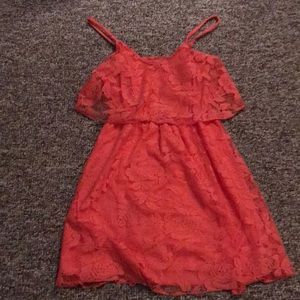 A beautiful orange rose patterned dress